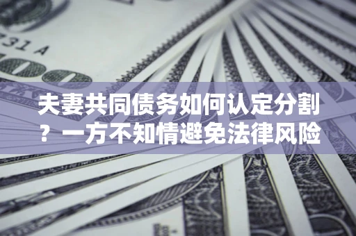 北京夫妻共同债务如何认定分割？一方不知情避免法律风险必看！